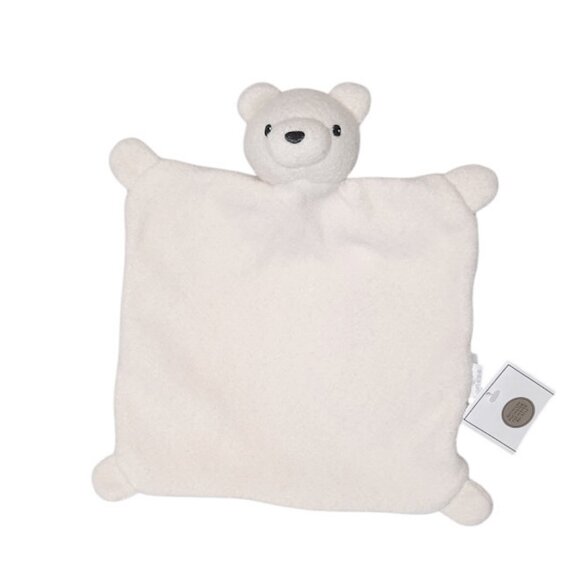 H&M Plush Bear Cream Sherpa Crinkle Baby Lovey Security Blanket Toy 9.5" - Picture 1 of 4